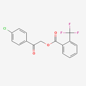 molecular formula C16H10ClF3O3 B5758888 2-(4-chlorophenyl)-2-oxoethyl 2-(trifluoromethyl)benzoate 