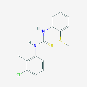 molecular formula C15H15ClN2S2 B5758893 N-(3-chloro-2-methylphenyl)-N'-[2-(methylthio)phenyl]thiourea 