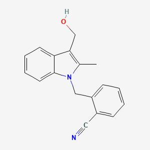 molecular formula C18H16N2O B5758901 2-{[3-(hydroxymethyl)-2-methyl-1H-indol-1-yl]methyl}benzonitrile CAS No. 677732-50-2