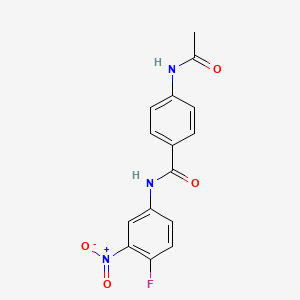 molecular formula C15H12FN3O4 B5758936 4-(acetylamino)-N-(4-fluoro-3-nitrophenyl)benzamide 