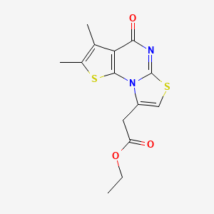 molecular formula C14H14N2O3S2 B5758942 ethyl (2,3-dimethyl-4-oxo-4H-[1,3]thiazolo[3,2-a]thieno[3,2-e]pyrimidin-8-yl)acetate 