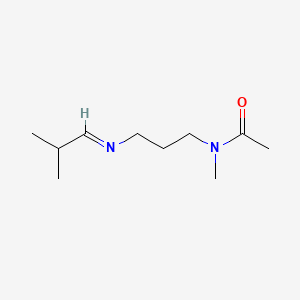 molecular formula C10H20N2O B575895 N-Methyl-N-{3-[(E)-(2-methylpropylidene)amino]propyl}acetamide CAS No. 191990-68-8