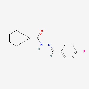 molecular formula C15H17FN2O B5758950 N'-(4-fluorobenzylidene)bicyclo[4.1.0]heptane-7-carbohydrazide 