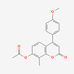 molecular formula C19H16O5 B5758966 4-(4-methoxyphenyl)-8-methyl-2-oxo-2H-chromen-7-yl acetate 