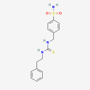 molecular formula C16H19N3O2S2 B5758999 4-[({[(2-phenylethyl)amino]carbonothioyl}amino)methyl]benzenesulfonamide 
