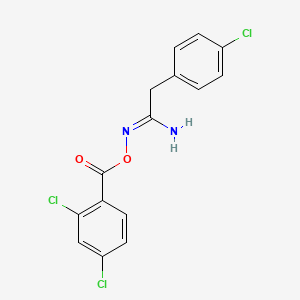 molecular formula C15H11Cl3N2O2 B5759008 2-(4-chlorophenyl)-N'-[(2,4-dichlorobenzoyl)oxy]ethanimidamide 