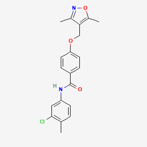 molecular formula C20H19ClN2O3 B5759031 N-(3-chloro-4-methylphenyl)-4-[(3,5-dimethyl-4-isoxazolyl)methoxy]benzamide 