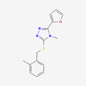 molecular formula C15H15N3OS B5759066 3-(2-furyl)-4-methyl-5-[(2-methylbenzyl)thio]-4H-1,2,4-triazole CAS No. 573940-90-6