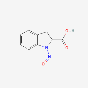 molecular formula C9H8N2O3 B575908 1-Nitroso-2,3-dihydro-1H-indole-2-carboxylic acid CAS No. 192770-68-6