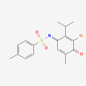 molecular formula C17H18BrNO3S B5759082 N-(3-bromo-2-isopropyl-5-methyl-4-oxo-2,5-cyclohexadien-1-ylidene)-4-methylbenzenesulfonamide 