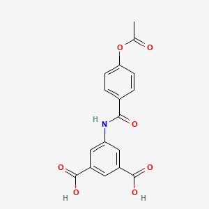 molecular formula C17H13NO7 B5759090 5-{[4-(acetyloxy)benzoyl]amino}isophthalic acid 