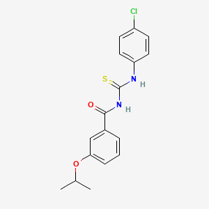 molecular formula C17H17ClN2O2S B5759111 N-{[(4-chlorophenyl)amino]carbonothioyl}-3-isopropoxybenzamide 