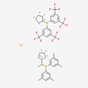 molecular formula C44H36F12FeP2 B575913 (R)-(-)-1-{(S)-2-[Bis(3,5-ditrifluoromethylphenyl) di-3,5-xylylphosphine CAS No. 166172-63-0