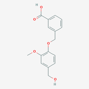 molecular formula C16H16O5 B5759154 3-{[4-(hydroxymethyl)-2-methoxyphenoxy]methyl}benzoic acid 