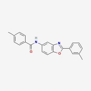molecular formula C22H18N2O2 B5759205 4-methyl-N-[2-(3-methylphenyl)-1,3-benzoxazol-5-yl]benzamide 