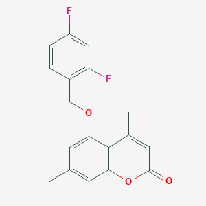 molecular formula C18H14F2O3 B5759208 5-[(2,4-difluorobenzyl)oxy]-4,7-dimethyl-2H-chromen-2-one 