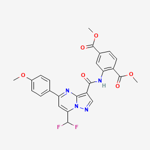 molecular formula C25H20F2N4O6 B5759222 dimethyl 2-({[7-(difluoromethyl)-5-(4-methoxyphenyl)pyrazolo[1,5-a]pyrimidin-3-yl]carbonyl}amino)terephthalate 