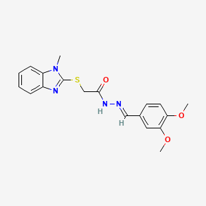 molecular formula C19H20N4O3S B5759229 N'-(3,4-dimethoxybenzylidene)-2-[(1-methyl-1H-benzimidazol-2-yl)thio]acetohydrazide 