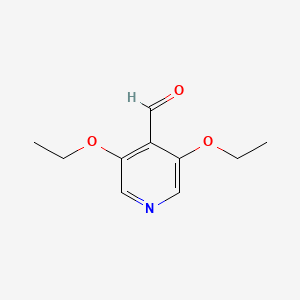 molecular formula C10H13NO3 B575927 3,5-Diethoxyisonicotinaldehyde CAS No. 164077-50-3