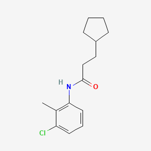 molecular formula C15H20ClNO B5759297 N-(3-chloro-2-methylphenyl)-3-cyclopentylpropanamide 
