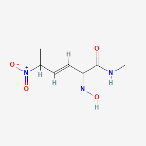 molecular formula C7H11N3O4 B575930 (E,2Z)-2-hydroxyimino-N-methyl-5-nitrohex-3-enamide CAS No. 163032-71-1