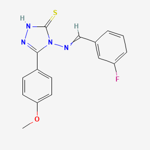 molecular formula C16H13FN4OS B5759326 4-[(3-fluorobenzylidene)amino]-5-(4-methoxyphenyl)-4H-1,2,4-triazole-3-thiol 