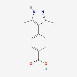 molecular formula C12H12N2O2 B575933 4-(3,5-二甲基-1H-吡唑-4-基)苯甲酸 CAS No. 185252-69-1