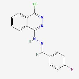 molecular formula C15H10ClFN4 B5759333 4-fluorobenzaldehyde (4-chloro-1-phthalazinyl)hydrazone 