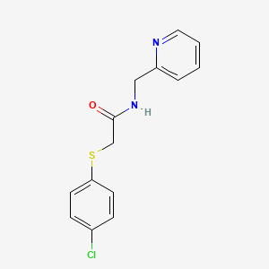 molecular formula C14H13ClN2OS B5759348 2-[(4-chlorophenyl)thio]-N-(2-pyridinylmethyl)acetamide 