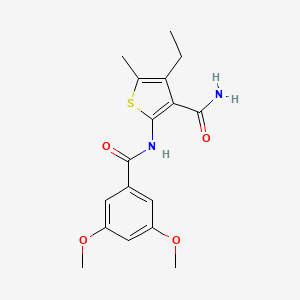 molecular formula C17H20N2O4S B5759353 2-[(3,5-dimethoxybenzoyl)amino]-4-ethyl-5-methyl-3-thiophenecarboxamide 