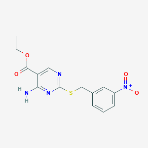 molecular formula C14H14N4O4S B5759383 ethyl 4-amino-2-[(3-nitrobenzyl)thio]-5-pyrimidinecarboxylate 