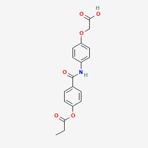 (4-{[4-(propionyloxy)benzoyl]amino}phenoxy)acetic acid