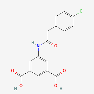 molecular formula C16H12ClNO5 B5759409 5-{[(4-chlorophenyl)acetyl]amino}isophthalic acid 