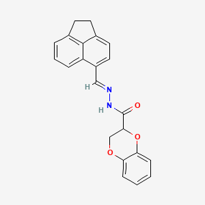 molecular formula C22H18N2O3 B5759415 N'-(1,2-dihydro-5-acenaphthylenylmethylene)-2,3-dihydro-1,4-benzodioxine-2-carbohydrazide 