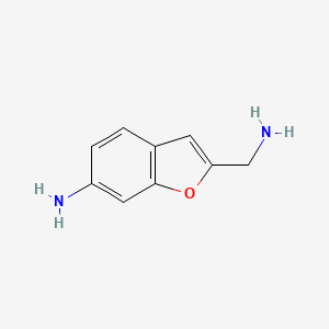 molecular formula C9H10N2O B575942 2-(Aminomethyl)benzofuran-6-amine CAS No. 165737-06-4