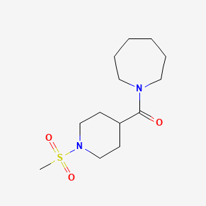 molecular formula C13H24N2O3S B5759423 1-{[1-(methylsulfonyl)-4-piperidinyl]carbonyl}azepane 