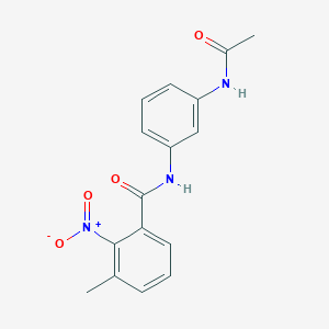 molecular formula C16H15N3O4 B5759431 N-[3-(acetylamino)phenyl]-3-methyl-2-nitrobenzamide 