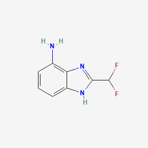 molecular formula C8H7F2N3 B575944 2-(Difluoromethyl)-1H-benzo[d]imidazol-4-amine CAS No. 189045-41-8