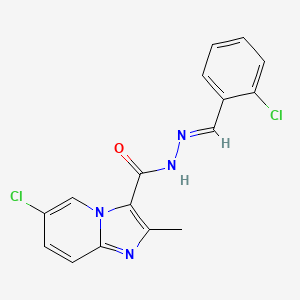 molecular formula C16H12Cl2N4O B5759465 6-chloro-N'-(2-chlorobenzylidene)-2-methylimidazo[1,2-a]pyridine-3-carbohydrazide 