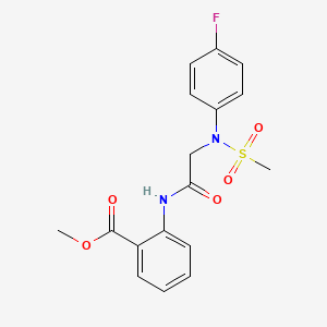 molecular formula C17H17FN2O5S B5759495 methyl 2-{[N-(4-fluorophenyl)-N-(methylsulfonyl)glycyl]amino}benzoate 