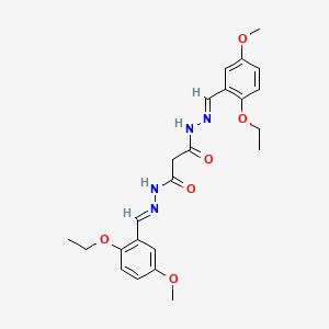 molecular formula C23H28N4O6 B5759510 N'~1~,N'~3~-bis(2-ethoxy-5-methoxybenzylidene)malonohydrazide 