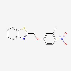 molecular formula C15H12N2O3S B5759514 2-[(3-methyl-4-nitrophenoxy)methyl]-1,3-benzothiazole 