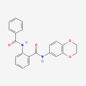 molecular formula C22H18N2O4 B5759540 2-(benzoylamino)-N-(2,3-dihydro-1,4-benzodioxin-6-yl)benzamide 