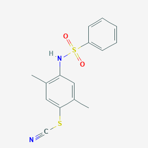 molecular formula C15H14N2O2S2 B5759549 2,5-dimethyl-4-[(phenylsulfonyl)amino]phenyl thiocyanate 
