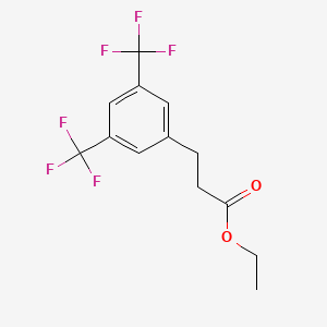 molecular formula C13H12F6O2 B575956 Ethyl 3-[3,5-bis(trifluoromethyl)phenyl]propanoate CAS No. 184969-50-4