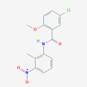 molecular formula C15H13ClN2O4 B5759577 5-chloro-2-methoxy-N-(2-methyl-3-nitrophenyl)benzamide 