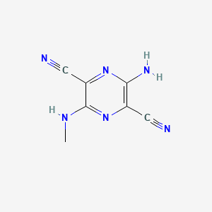 molecular formula C7H6N6 B575960 3-Amino-6-(methylamino)pyrazine-2,5-dicarbonitrile CAS No. 172504-73-3