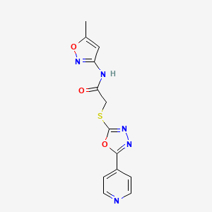 molecular formula C13H11N5O3S B5759622 N-(5-methyl-3-isoxazolyl)-2-{[5-(4-pyridinyl)-1,3,4-oxadiazol-2-yl]thio}acetamide 