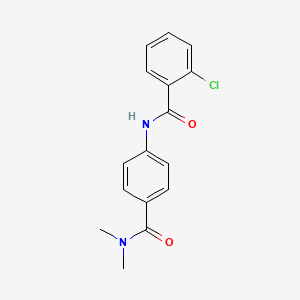 molecular formula C16H15ClN2O2 B5759630 2-chloro-N-{4-[(dimethylamino)carbonyl]phenyl}benzamide 