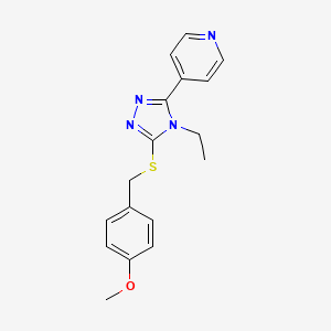 molecular formula C17H18N4OS B5759651 4-{4-ethyl-5-[(4-methoxybenzyl)thio]-4H-1,2,4-triazol-3-yl}pyridine CAS No. 573933-54-7